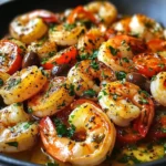 Mediterranean Shrimp Skillet with Lemon Garlic Sauce