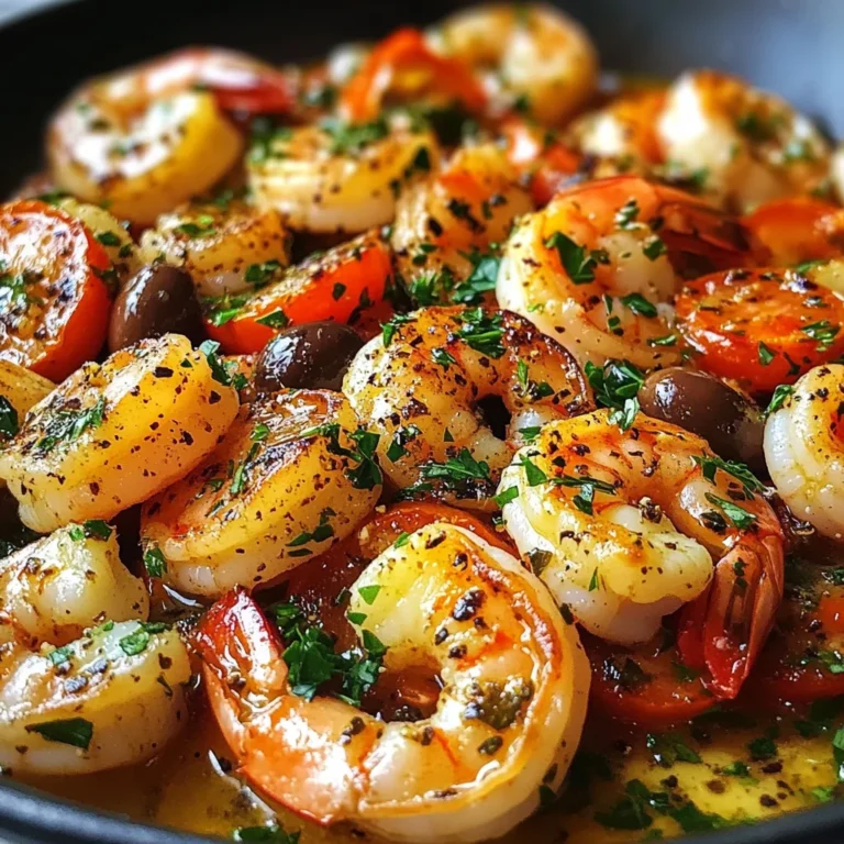 Mediterranean Shrimp Skillet with Lemon Garlic Sauce