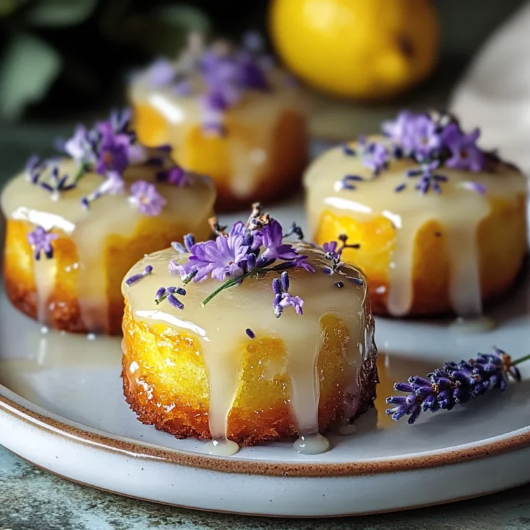 Mini Lemon Cakes With Lavender Glaze