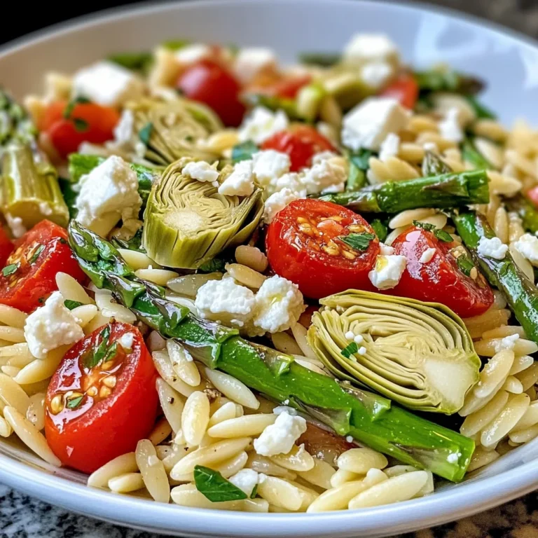 Orzo Salad With Asparagus, Artichoke Hearts & Feta