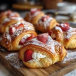 Strawberry Cream Stuffed Croissants