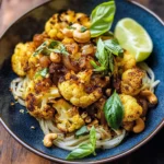 Crispy Black Pepper Turmeric Cauliflower and Garlic Noodles