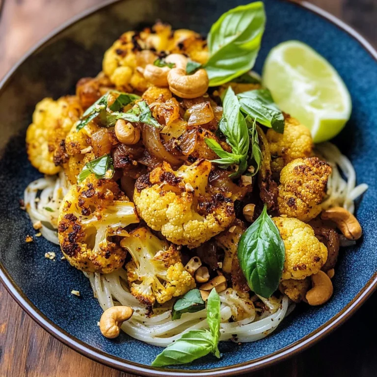 Crispy Black Pepper Turmeric Cauliflower and Garlic Noodles