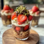 Dubai Chocolate covered Strawberry in a cup