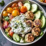 Greek Chicken Meatball Bowls