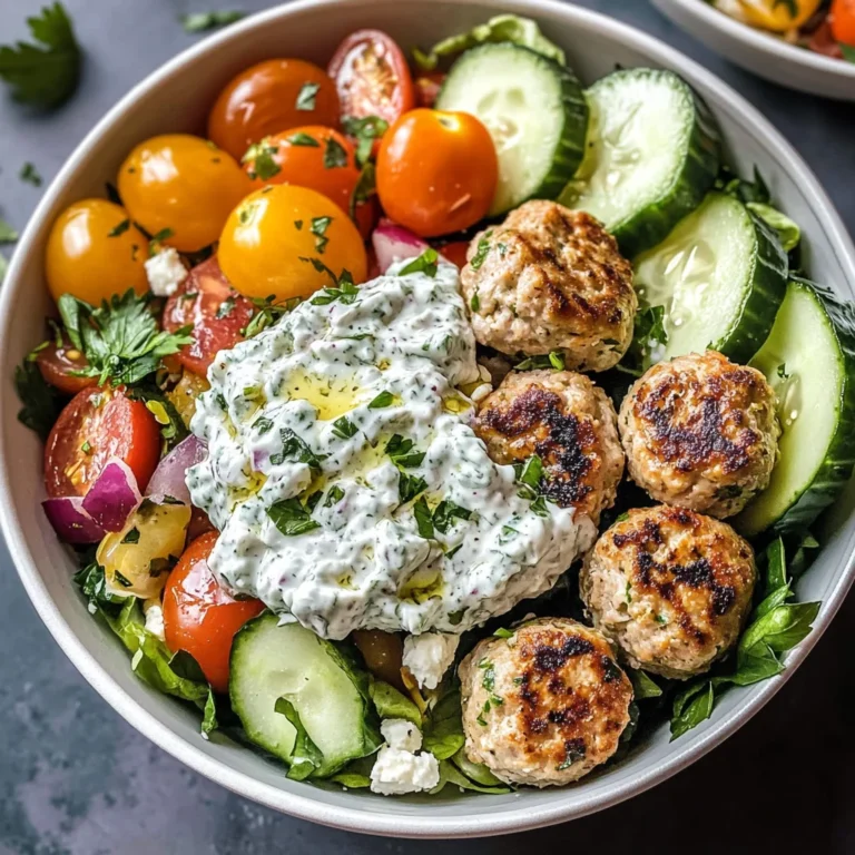 Greek Chicken Meatball Bowls