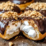Marshmallow Cream Filled S'mores Donuts