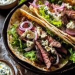 Sheet Pan Steak Gyros with Feta Tzatziki Sauce