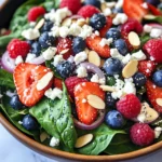 Spinach Berry Salad with Sweet Poppy Seed Dressing