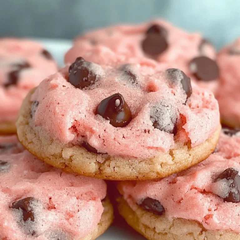 Strawberry Cake Mix Cookies with Chocolate Chips