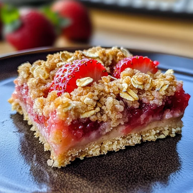 Strawberry Oatmeal Crumble Bars