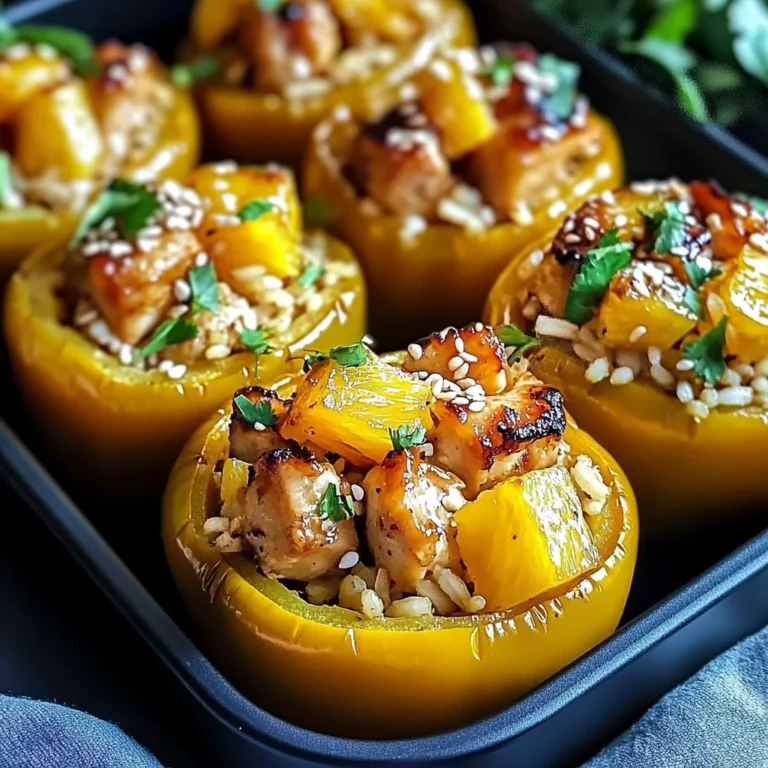 Teriyaki Pineapple Chicken and Rice Stuffed Peppers Delight