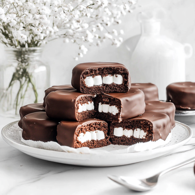 Mini Chocolate Cakes with vegan marshmallows Filling and Chocolate Coating (Homemade Ding Dongs!)