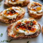 Creamy Goat Cheese & Hot Honey Chili Crisp Crostini Bliss