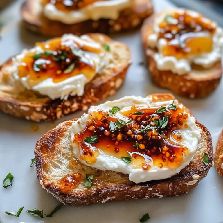 Creamy Goat Cheese & Hot Honey Chili Crisp Crostini Bliss