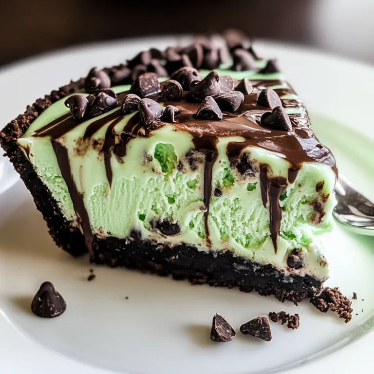 Frozen Mint Chocolate Chip Pie