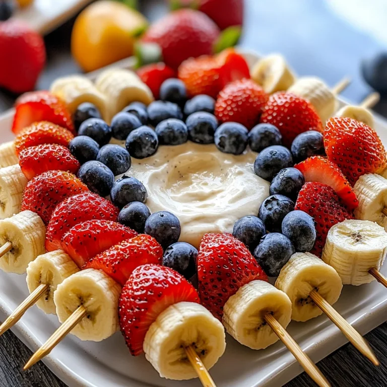 Fruit Kabobs with Cheesecake Dip