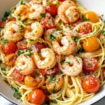 Garlic Butter Shrimp Pasta with Tomatoes