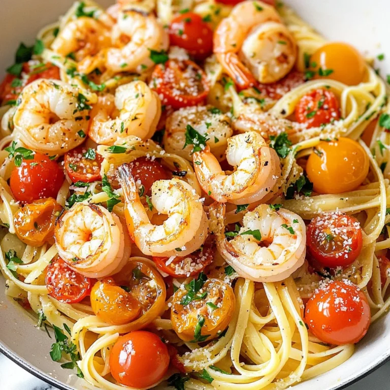Garlic Butter Shrimp Pasta with Tomatoes
