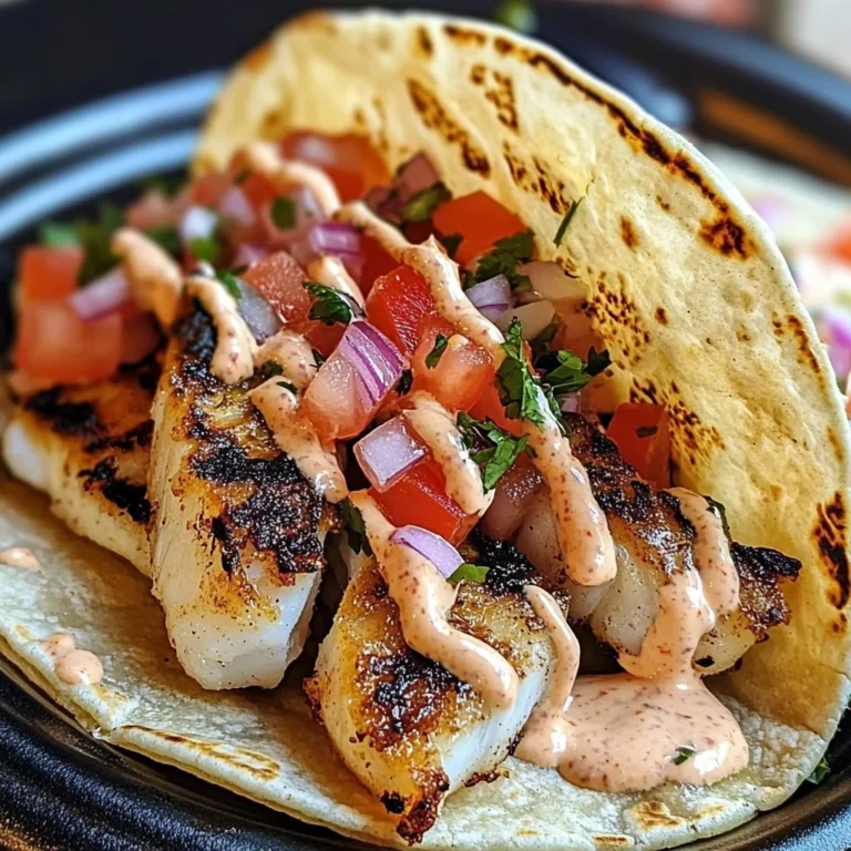 Grilled Fish Tacos with Spicy Mayo & Pico de Gallo