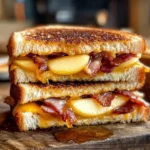 Hot Honey Apple Cheddar Beef Turkey Bacon Grilled Cheese