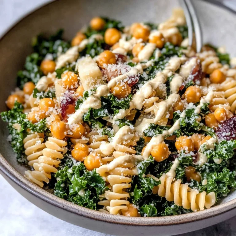 Kale Caesar Pasta Salad