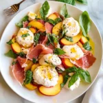 Peach Burrata Salad with Cchicken hampagne Vinaigrette