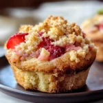 Quick Strawberry Muffins with Crumble Topping