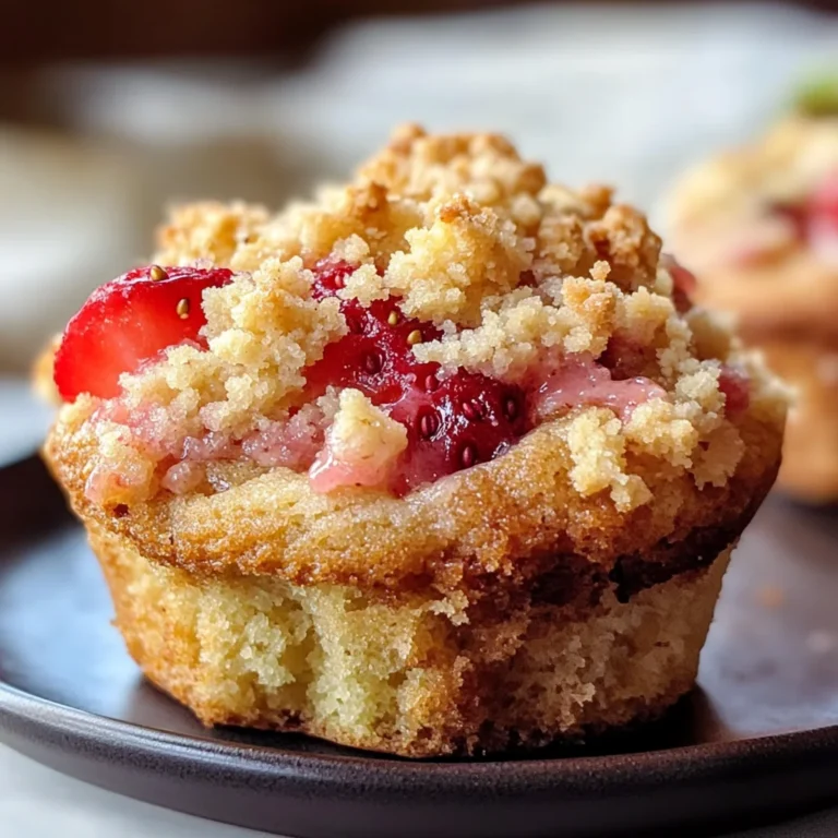 Quick Strawberry Muffins with Crumble Topping