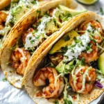 Spicy Shrimp Tacos with Garlic Cilantro Lime Slaw