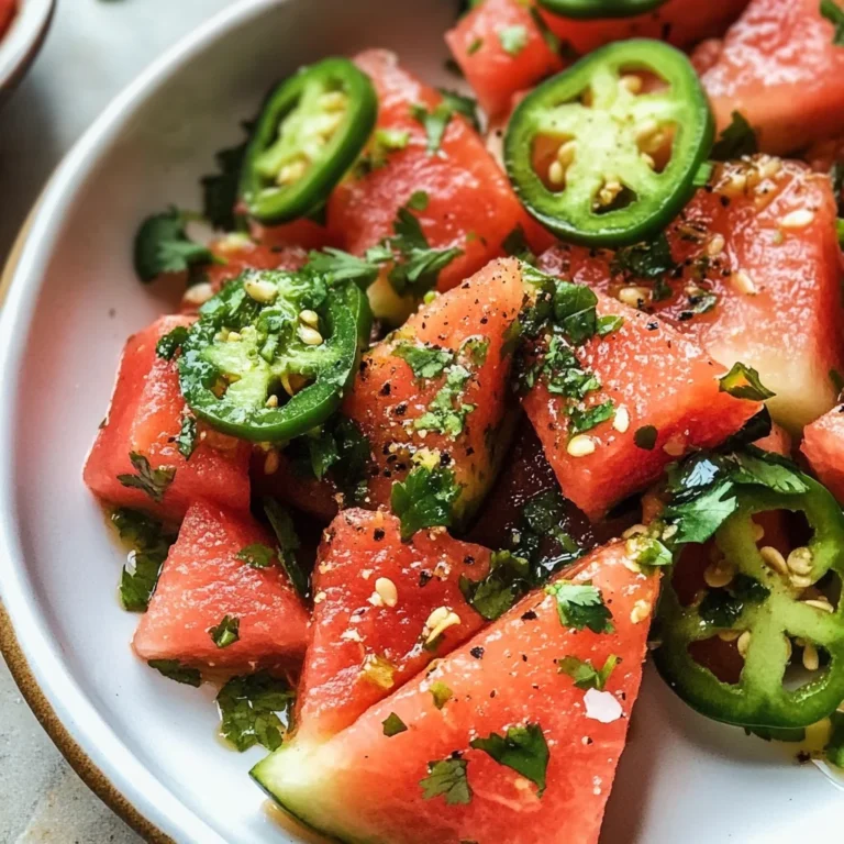 Spicy Watermelon Salad with Cilantro and Lime