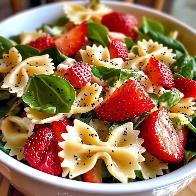 Strawberry Spinach Pasta Salad