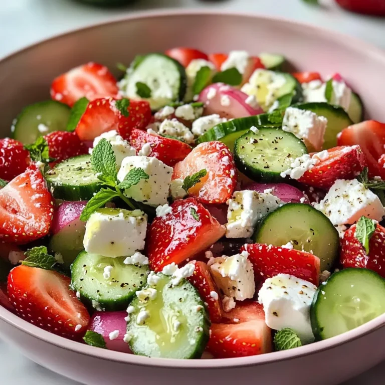 Tangy Strawberry Cucumber Salad with Feta