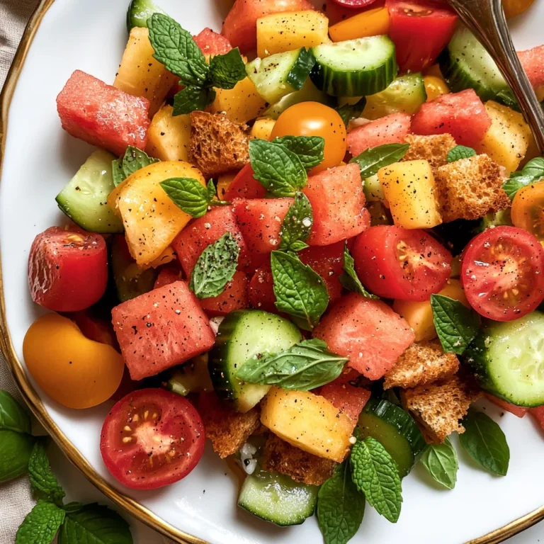 Watermelon Panzanella Salad (Gluten Free)