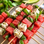Watermelon Skewers With Feta, Mint, & Basil