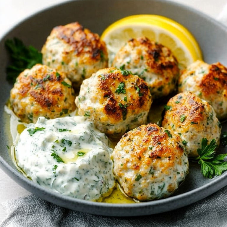 Irresistibly Juicy Greek Chicken Meatballs with Tzatziki Sauce