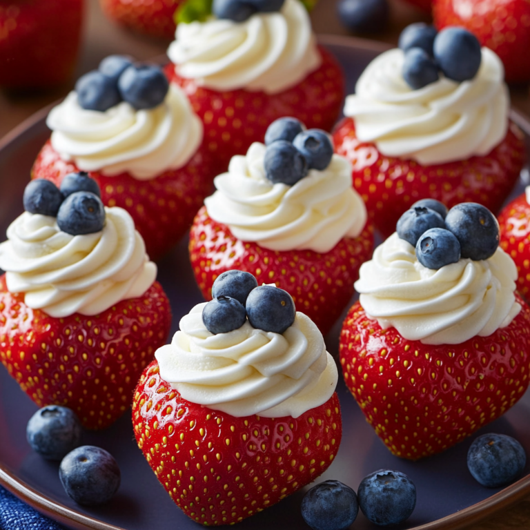 Vibrant Patriotic Cheesecake Strawberries Recipe