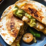 Avocado Green Chile Shrimp Quesadillas